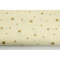Cotton 100% gold stars on a vanilla background