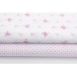 Cotton 100% pink dots 2mm on a white background