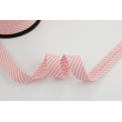 Cotton bias binding 2mm coral pink stripes