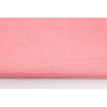 Cotton 100% dots 1,5mm on a coral rose background