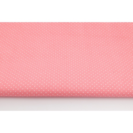 Cotton 100% dots 1,5mm on a coral rose background