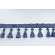 Ribbon with fringes gray-blue 5cm