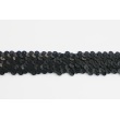 Sequin ribbon black 30mm, elastic
