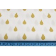 Cotton 100% golden rain drops, droplets on a white background