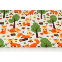 Cotton 100% orange foxes in the forest
