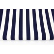 Home Decor, navy stripes 15mm on a white background 220g/m2