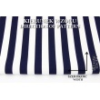 Home Decor, navy stripes 15mm on a white background 220g/m2