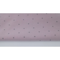 Cotton 100% gray stars on a dusty heather background