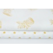 Cotton 100% little golden stars on a white background