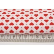 Cotton 100% red hearts on a white background