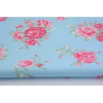 HOME DECOR pink flowers on a blue background II quality