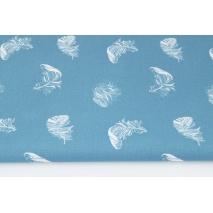 Cotton 100% white feathers on a dark blue background