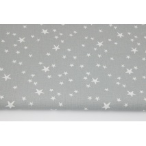 Cotton 100% irregular white stars on a gray background