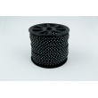 Cotton bias binding white dots on a black background