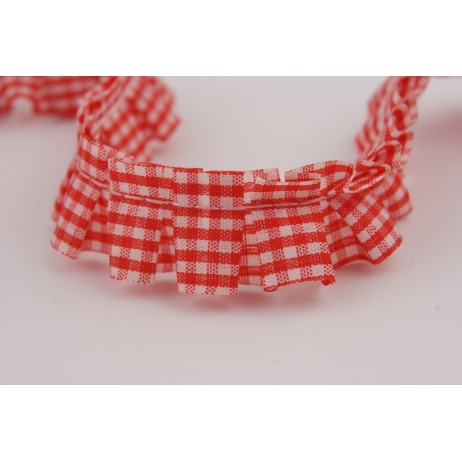 Ribbon frill red check Ribbon frill red check
