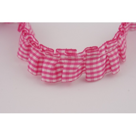 Ribbon frill fuchsia check Ribbon frill fuchsia check
