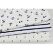 Knitwear, jersey tiny navy stars on a white background