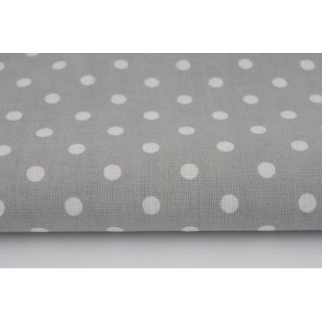 Cotton 100% polka dots 7mm on a light gray background