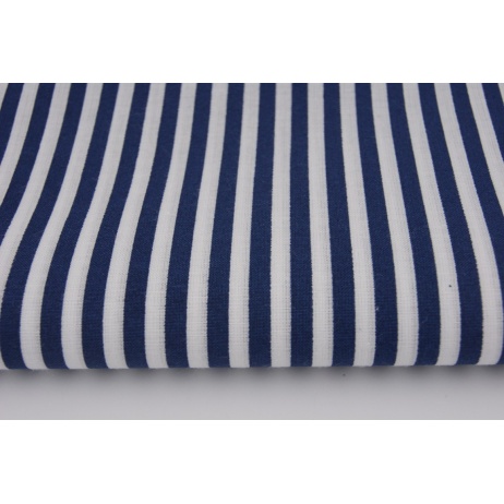 Cotton 100% navy blue 5mm stripes