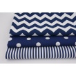 Cotton 100% navy blue 5mm stripes