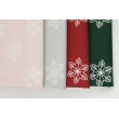 Cotton 100% large snowflakes on a powder pink background