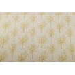 Decorative fabric, mustard trees on a linen background 187g/m2