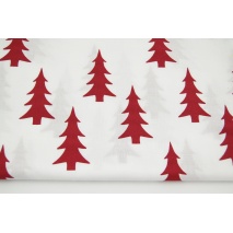 Cotton 100% burgundy Christmas trees on a white background