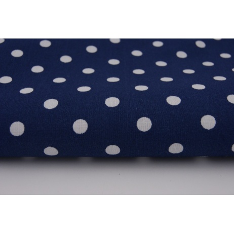 Cotton 100% polka dots 7mm on a navy blue background