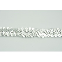 Sequin ribbon silver 20mm, elastic