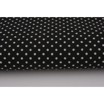 Cotton 100% polka dots 2mm on a black background