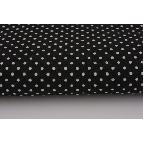 Cotton 100% polka dots 2mm on a black background
