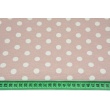 Decorative fabric, 12mm dots on a dirty pink background 160g/m2