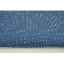Quilted jeans in white dots 2mm on a dark blue background