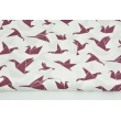 Cotton 100% dark heather origami birds on a white background