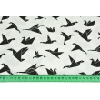 Cotton 100% black origami birds on a white background