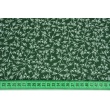 Cotton 100% tiny twigs on a dark green background