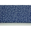 Cotton 100% tiny twigs on a navy background