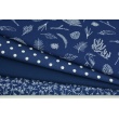 Bawełna 100% drobne gałązki na granatowym tle