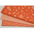Cotton 100% tiny twigs on an orange background