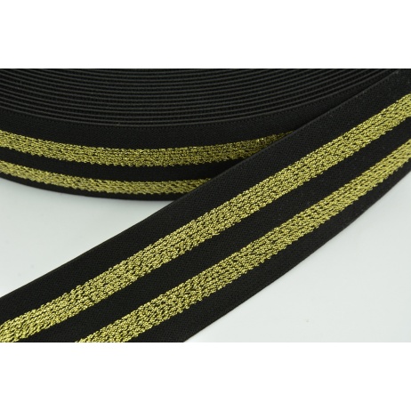 Rubber with lurex 40mm black-gold