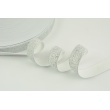 Rubber with lurex 20mm white with silver thread