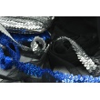 Sequin ribbon blue 20mm, elastic (hologram)