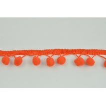 Dark orange ribbon 13mm pom poms (double threat)