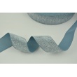 Rubber with lurex 40mm blue-gray with silver thread