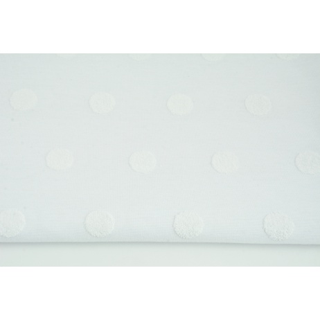 Knitted fabric with fluffy dots, white