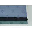Knitted fabric with fluffy stars, blue