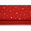 Cotton 100% silver stars on a red background