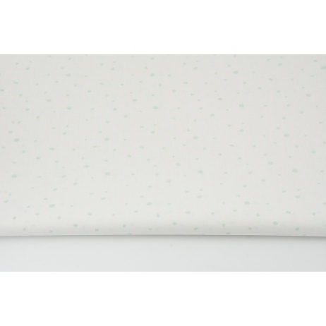 Cotton 100% mini mint spots on a white background