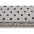 Cotton 100% 7mm dark gray polka dots on a white background