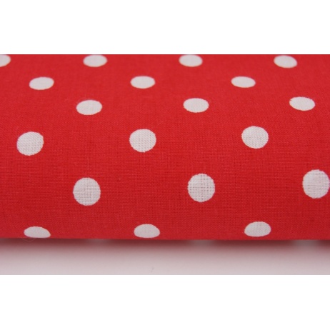Cotton 100% polka dots 7mm on a red background